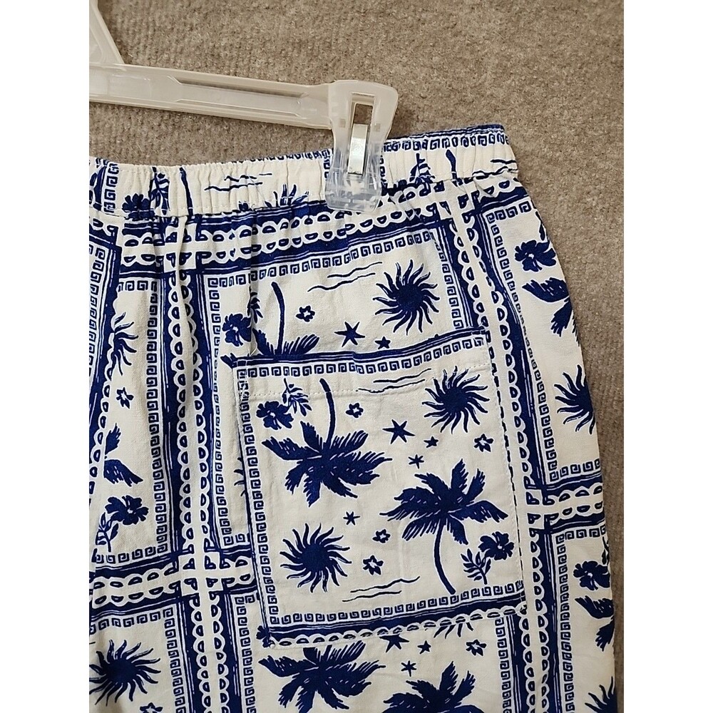 Sonoma Linen Blend Wide Leg Cropped Pants Womens XL Blue Beach Vacation NEW - Picture 5 of 8